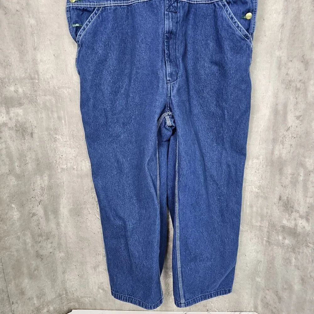 Liberty Bib Overalls Mens 46x30 Triple Stitched Denim Medium Wash Farmer Outdoor